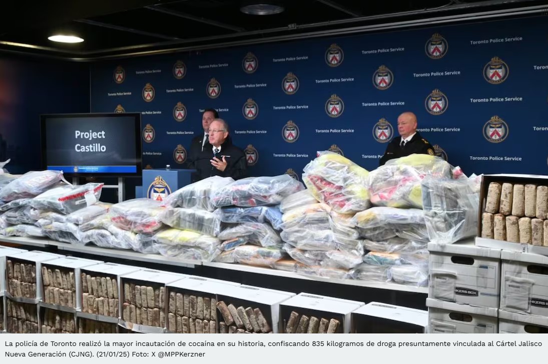 Incautan 835 kilos de cocaína ligada al CJNG en Toronto; policía ...