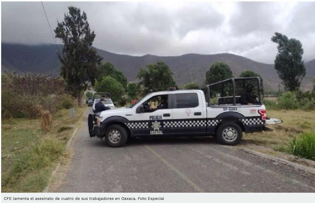 CFE lamenta el asesinato de cuatro de sus trabajadores en Oaxaca; se ...
