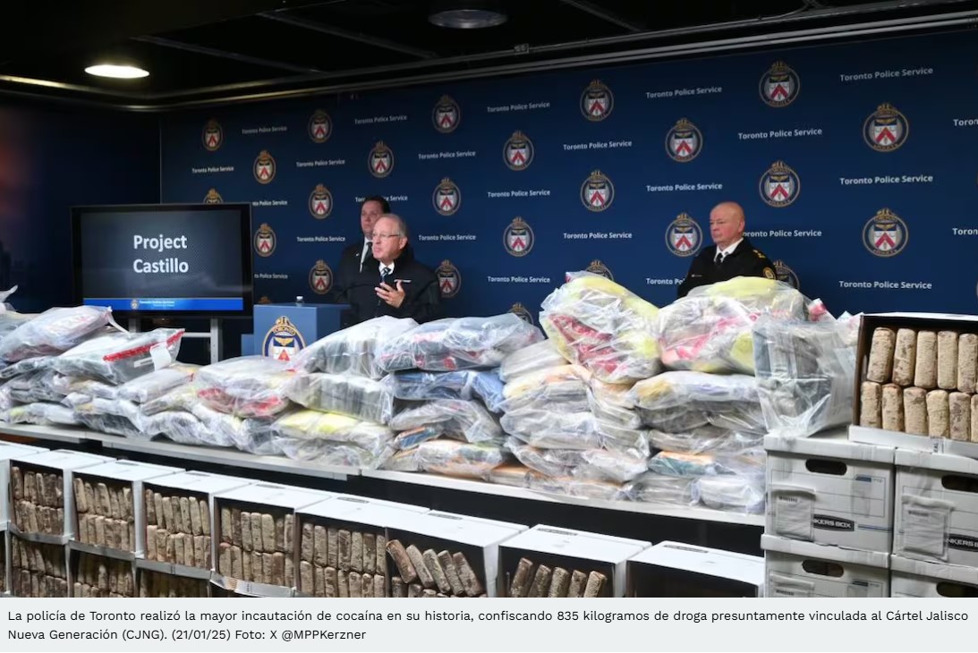 Incautan 835 kilos de cocaína ligada al CJNG en Toronto; policía ...